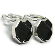 Cargar imagen en el visor de la galería, 18k white gold button covers, faceted octagon, made in Italy.