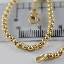 Cargar imagen en el visor de la galería, SOLID 18K YELLOW GOLD BRACELET WITH ROUND CIRCLE ROLO LINK, 2.5 MM MADE IN ITALY.