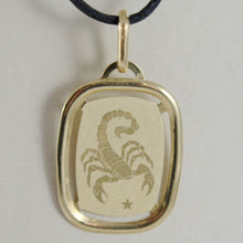 Load image into Gallery viewer, solid 18k yellow gold scorpio zodiac sign medal pendant, zodiacal, made in Italy.