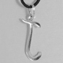 Charger l'image dans la galerie, 18k white gold pendant charm initial letter J, made in Italy 1.0 inches, 25 mm.