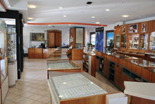 Load image into Gallery viewer, 18K YELLOW GOLD WEDDING BAND 4.6mm THICK RING ENGAGEMENT PYRAMIDS DOUBLE BINARY.