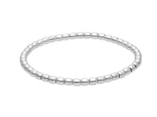 Cargar imagen en el visor de la galería, 18k white gold elastic bracelet, rounded cubes tubes ovals width 3.6mm 0.14".