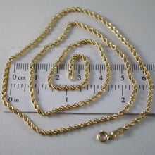 Cargar imagen en el visor de la galería, 18K YELLOW GOLD CHAIN NECKLACE, BRAID ROPE LINK 23.62 INCHES, MADE IN ITALY.