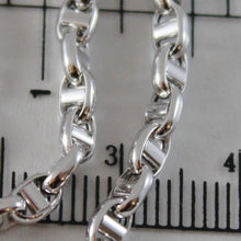Load image into Gallery viewer, 18k white gold chain sailor's navy oval mariner anchor link 3 mm, 23.6" necklace.