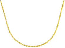 Load image into Gallery viewer, SOLID 18K YELLOW GOLD CHAIN NECKLACE 1.5mm ROPE BRAIDED 40cm 16", MADE IN ITALY.