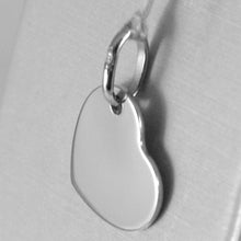Cargar imagen en el visor de la galería, 18k white gold heart engravable charm pendant 13 mm flat smooth made in Italy.