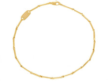 Cargar imagen en el visor de la galería, 18K YELLOW GOLD BRACELET SMALL BONE 1.3x8mm ROUNDED TUBE LINK 7.5" MADE IN ITALY.