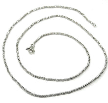 Cargar imagen en el visor de la galería, 18k white gold chain finely worked spheres 1.5 mm diamond cut balls, 16", 40 cm.