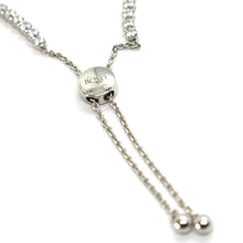 Cargar imagen en el visor de la galería, 18k white gold tennis bracelet cubic zirconia 2.5 mm adjustable sliding closure.