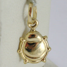 Load image into Gallery viewer, 18K YELLOW GOLD ROUNDED LADYBUG PENDANT CHARM 18MM SMOOTH LADYBIRD MADE IN ITALY.