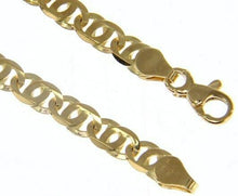 Load image into Gallery viewer, SOLID 18K YELLOW GOLD CHAIN BIG TIGER EYE INFINITY FLAT LINKS 5.5 mm, 24".