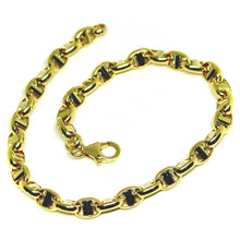 Load image into Gallery viewer, 18k yellow gold 5 mm oval mariner nautical bracelet 8.3" 21 cm Italy made.