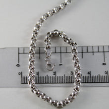 Load image into Gallery viewer, 18k white gold chain 17.70 in, big round circle rolo link, 4 mm made in Italy.