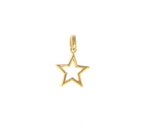 Load image into Gallery viewer, SOLID 18K YELLOW GOLD SMALL 12mm 0.47" STAR PENDANT CHARM, MADE IN ITALY.