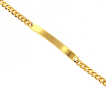 Load image into Gallery viewer, SOLID 18K YELLOW GOLD BRACELET GOURMETTE CUBAN CURB 5mm, ENGRAVING PLATE, 7.5".