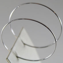 Load image into Gallery viewer, 18k white gold earrings big circle hoop 40 mm 1.57 inch diameter made in Italy.