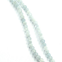 Charger l'image dans la galerie, 18k white gold necklace 31.5", 80cm, faceted round aquamarine diameter 3mm.