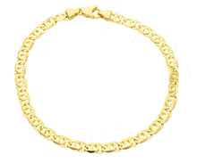 Load image into Gallery viewer, SOLID 18K YELLOW GOLD BRACELET FLAT 4.5mm TIGER EYE INFINITE LINK, 21 CM, 8.3".