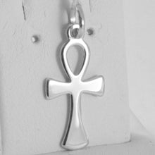 Load image into Gallery viewer, SOLID 18K WHITE GOLD CROSS, CROSS OF LIFE, ANKH, SHINY, 0.98 INCH MADE IN ITALY.