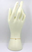 Load image into Gallery viewer, 18k yellow gold rolo thin bracelet with central small 5mm letter initial A.