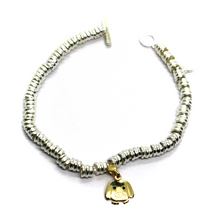 Load image into Gallery viewer, 925 STERLING SILVER CIRCLES BRACELET, 9K YELLOW GOLD 12mm PUPPY DOG PENDANT.