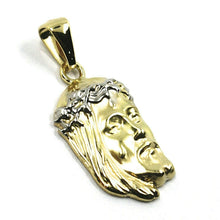 Load image into Gallery viewer, 18k yellow &amp; white gold ecce homo Jesus Christ face satin pendant, very detailed.
