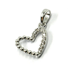 Load image into Gallery viewer, SOLID 18K WHITE GOLD PENDANT MINI HEART WITH CUBIC ZIRCONIA, 10mm, 0.4 inches.