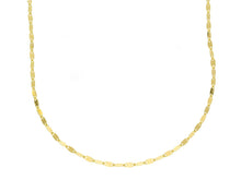 Cargar imagen en el visor de la galería, 18K YELLOW GOLD CHAIN, THIN 1.3mm FLAT POLISHED DOUBLE OVALS, 15.7" ITALY MADE.