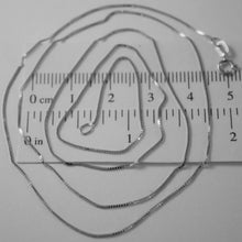 Load image into Gallery viewer, 18k white gold chain necklace 0.5 mm mini venetian link 17.70 inc. made in Italy.