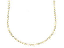 Load image into Gallery viewer, 18K YELLOW WHITE GOLD SOLID CHAIN NECKLACE SMALL 1.5mm FLAT OVAL MARINER 16".