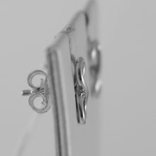 Load image into Gallery viewer, SOLID 18K WHITE GOLD EARRINGS WITH MINI INFINITY SYMBOL, INFINITE, MADE IN ITALY.