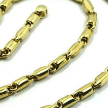 Load image into Gallery viewer, 18K YELLOW GOLD CHAIN 3.5mm ALTERNATE ROUNDED TUBE LINK 60cm 24", MADE IN ITALY.