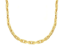 Charger l'image dans la galerie, 18K YELLOW GOLD CHAIN 4mm SQUARE ROUNDED CABLE RECTANGULAR LINK 50cm 20".
