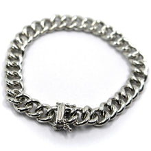 Cargar imagen en el visor de la galería, 18K WHITE GOLD SOLID TUBULAR ROUNDED CUBAN CURB 8mm GOURMETTE ROUND BRACELET.