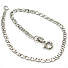 Cargar imagen en el visor de la galería, 18k white gold bracelet, flat mariner links 2.8mm, bright, length 7.3".