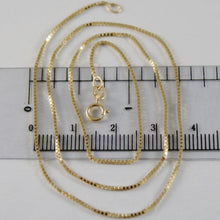 Cargar imagen en el visor de la galería, 18K YELLOW GOLD CHAIN NECKLACE VENETIAN 0.9 mm LINK, 15.75 INCHES MADE IN ITALY.