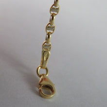 Load image into Gallery viewer, 18k yellow white gold oval navy nautical mariner small 2.5mm bracelet 8.3", 21 cm.