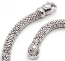 Load image into Gallery viewer, 18k white gold basket rounded big 5mm tubular basket popcorn chain necklace 20".