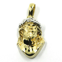 Load image into Gallery viewer, 18k yellow white gold Ecce Homo Jesus Christ face incredibly detailed 26mm pendant.
