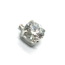 Load image into Gallery viewer, SOLID 18K WHITE GOLD 7mm ROUND 2.3 carats ZIRCONIA PENDANT.