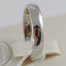 Cargar imagen en el visor de la galería, 18k white gold wedding band Unoaerre comfort ring 4 mm, diamond made in Italy.