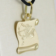 Load image into Gallery viewer, 18k yellow gold zodiac sign medal sagittarius parchment engravable made in Italy.