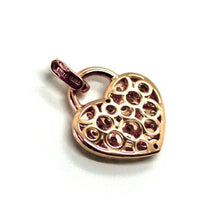 Charger l'image dans la galerie, 18K ROSE GOLD 16mm 0.63" ROUNDED HEART, ZIRCONIA PENDANT.