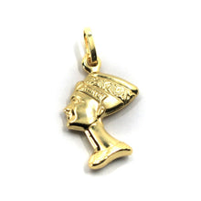 Cargar imagen en el visor de la galería, 18K YELLOW GOLD 20mm QUEEN NEFERTITI HEAD PENDANT, ROUNDED SMOOTH, 2 FACES.