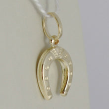 Load image into Gallery viewer, 18K YELLOW GOLD HORSESHOE CHARM PENDANT SMOOTH LUMINOUS BRIGHT MADE IN ITALY.
