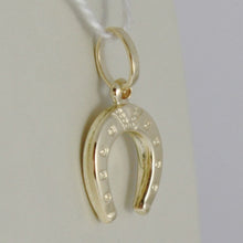 Load image into Gallery viewer, 18K YELLOW GOLD HORSESHOE CHARM PENDANT SMOOTH LUMINOUS BRIGHT MADE IN ITALY.