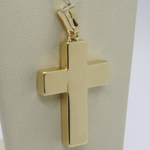 Load image into Gallery viewer, 18K YELLOW GOLD PENDANT SQUARE STYLIZED CROSS, WORKED, SMOOTH, MADE IN ITALY.