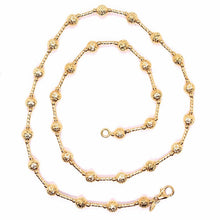 Charger l'image dans la galerie, 18k rose gold chain finely worked 5 mm ball spheres and tube link, 19.7 inches.