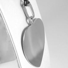 Load image into Gallery viewer, 18k white gold big heart photo & text engraved personalized pendant 30 mm medal.