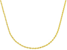 Load image into Gallery viewer, SOLID 18K YELLOW GOLD CHAIN NECKLACE 1.5mm ROPE BRAIDED 50cm 20", MADE IN ITALY.